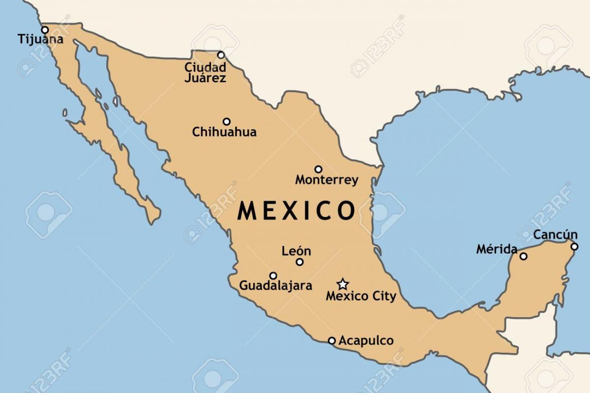 Mappa del Messico con le principali città