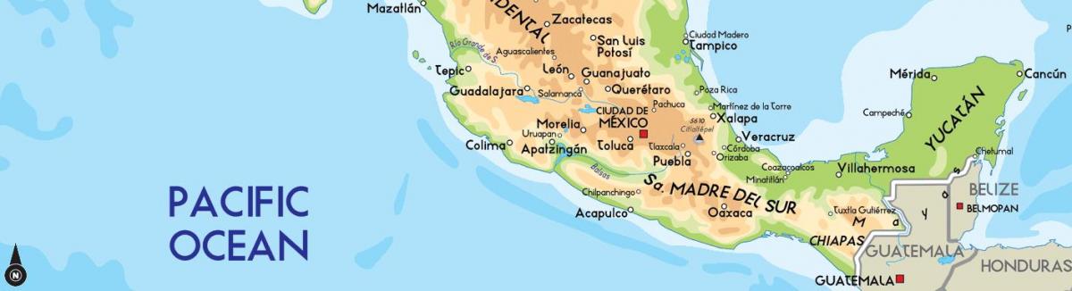 Mappa del Messico meridionale